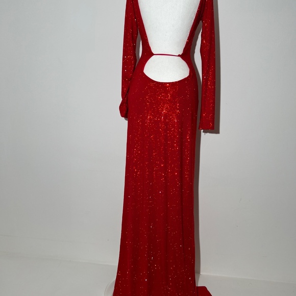 Sergio Hudson Women's Red Crystal-Embellished Open-Back Gown Dress - Picture 4 of 9